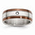Stainless Steel Chocolate IP-plated w/Diamond 8mm Polished Wedding Band