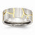 Stainless Steel Grooved Yellow IP-plated Mens 8mm Brushed Wedding Band