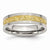 Stainless Steel Grooved Yellow IP-plated Womens 6mm Brushed Wedding Band