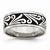Stainless Steel Fancy Design Antiqued Ridged Edge 8mm Wedding Band