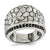 Stainless Steel Hammered and Black Crystal Ring