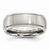 Stainless Steel Ridged Edge 8mm Brushed and Polished Wedding Band