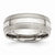 Stainless Steel Grooved 8mm Brushed and Polished Wedding Band