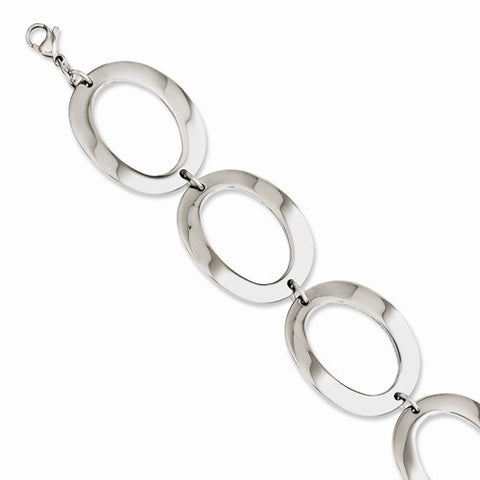 Stainless Steel Polished Ovals Bracelet