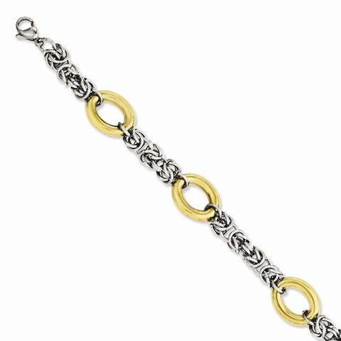 Stainless Steel Polished & Yellow Ip-Plated Bracelet