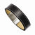 Stainless Steel Textured Black Leather Bracelet