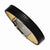 Stainless Steel Textured Black Leather Bracelet