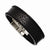 Stainless Steel Textured Black Leather Bracelet
