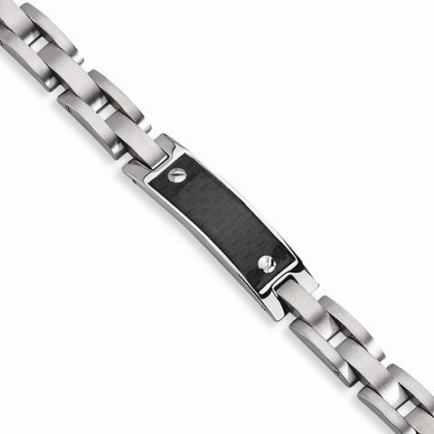 Stainless Steel Black Carbon Fiber Bracelet