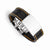 Stainless Steel Shiny Polished Plate Black with Orange Stitching Bracelet
