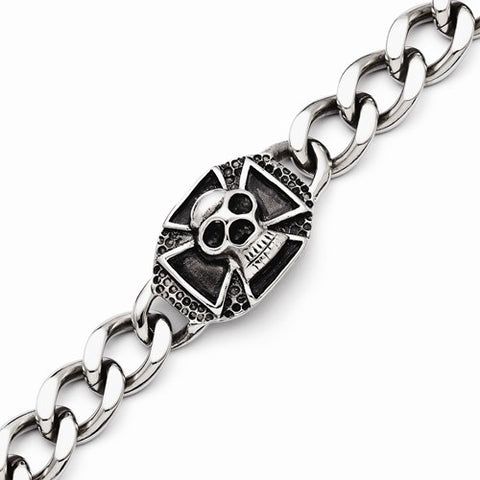 Stainless Steel Polished Skull Bracelet