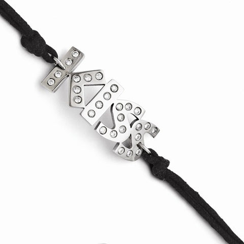 Stainless Steel Cz Kiss Bracelet