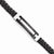 Stainless Steel Black Ip-Plated & Black Leather Bracelet