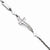 Stainless Steel Polished Wavy Cz Sideways Cross Bracelet