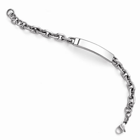 Stainless Steel Polished Id Link with Bracelet