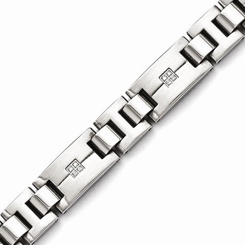 Stainless Steel Polished and Brushed Czs Bracelet