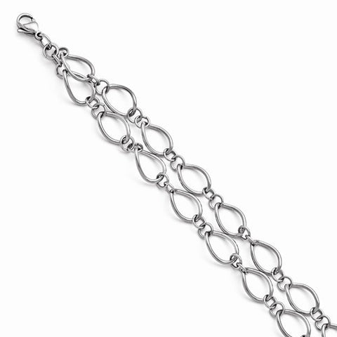 Stainless Steel Polished Double Strand Bracelet