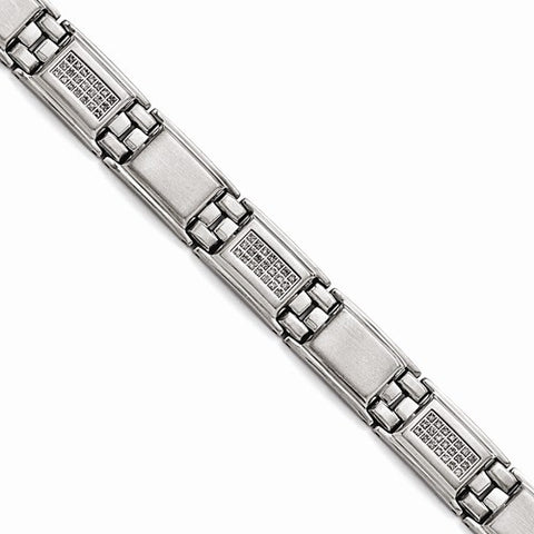 Stainless Steel Polished Matte Diamond Bracelet