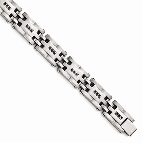 Stainless Steel Polished Brushed Diamond Bracelet