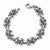 Stainless Steel Polished and Antiqued Fleur De Lis Bracelet