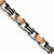 Stainless Steel Black and Orange Rubber Bracelet