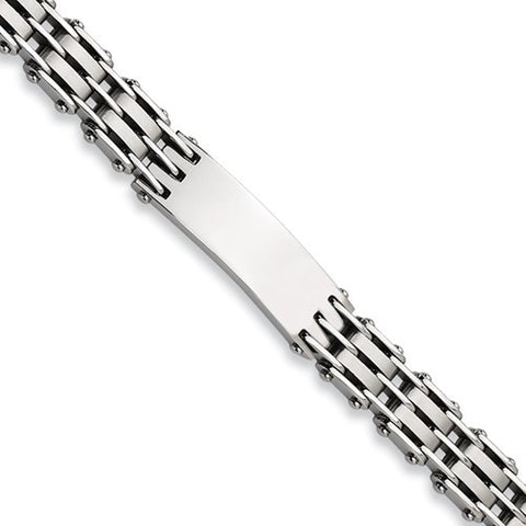 Stainless Steel Brushed and Polished Id Bracelet