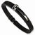 Stainless Steel Black Pvc and Black Ip-Plated Hinged Bangle Bracelet