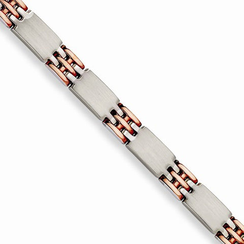 Stainless Steel and Ip-Plated Fancy Link Bracelet