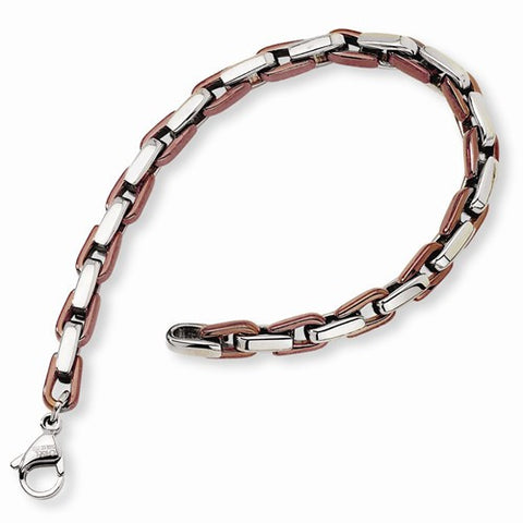Stainless Steel and Ip-Plated Fancy Link Bracelet