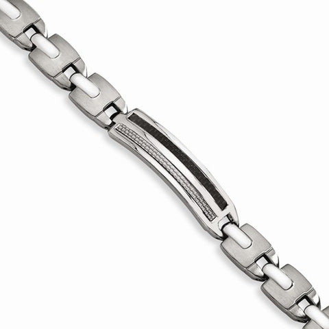 Stainless Steel Black & Grey Carbon Fiber Bracelet