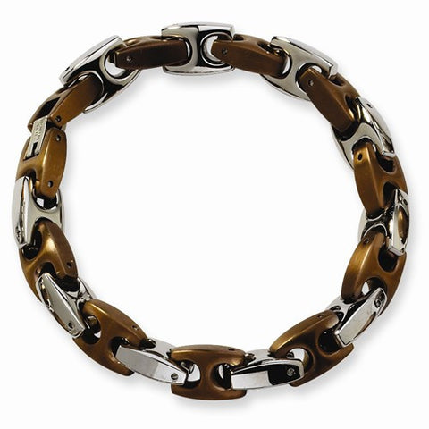 Stainless Steel Chocolate Ip-Plated Bracelet