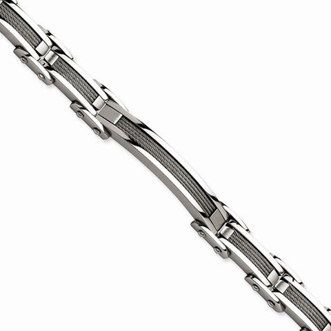 Stainless Steel Wire Brushed & Polished Bracelet
