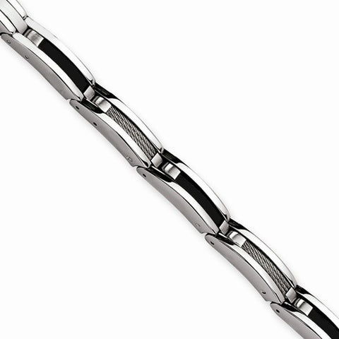 Stainless Steel Wire and Black Carbon Fiber Bracelet