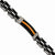 Stainless Steel Black & Orange Polished Yurethane Bracelet