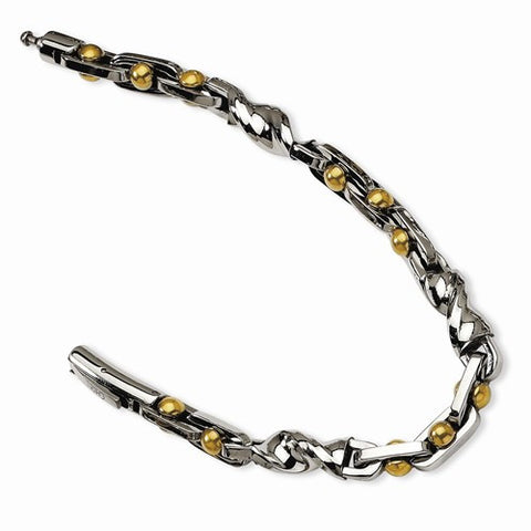 Stainless Steel & Yellow Ip-Plated Bracelet