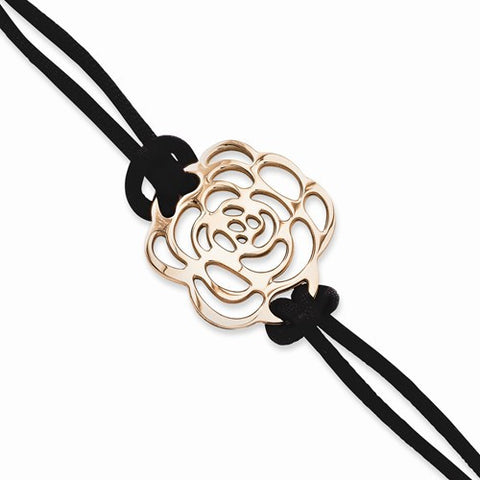 Stainless Steel Pink Ip-Plated Flower Bracelet