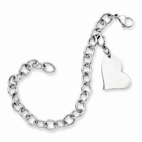 Stainless Steel Heart Charm