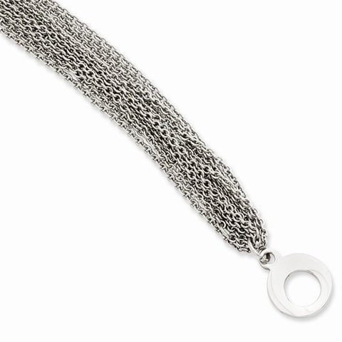 Stainless Steel Multiple Row Of Chain Toggle Bracelet