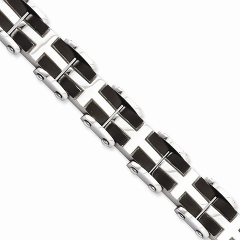 Stainless Steel Ip Black-Plated & Polished Bracelet