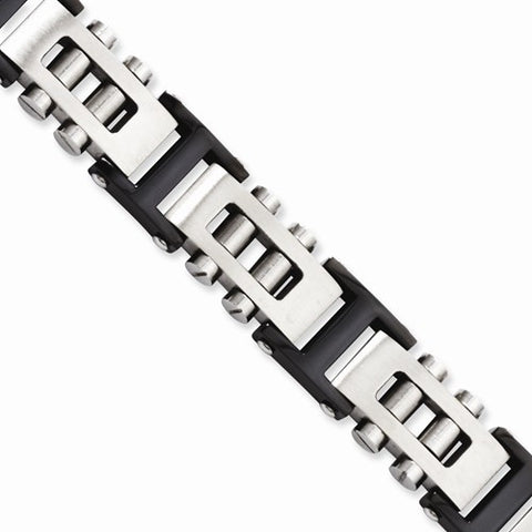 Stainless Steel Ip Black-Plated Bracelet