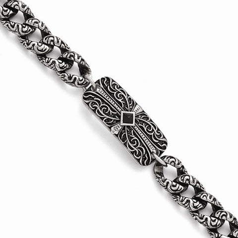 Stainless Steel Antiqued Bracelet