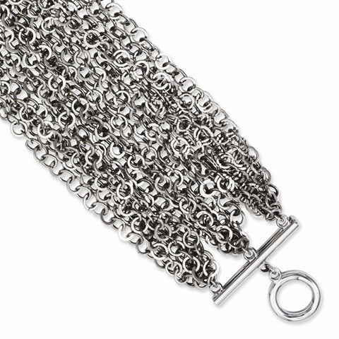 Stainless Steel Multiple Row Chain Toggle Bracelet