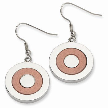 Stainle Steel Fancy Circle Dangle Earrings
