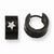 Stainle Steel Black IP plated Star Hinged Hoop Earrings