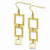 Stainle Steel Gold IP plated Rectangle Dangle Earrings