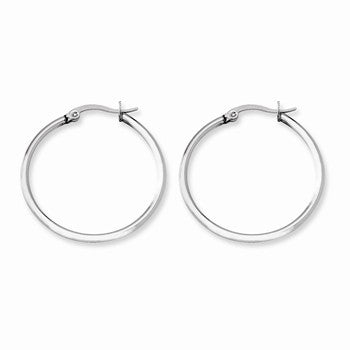 Stainle Steel 32.50 mm Diameter Hoop Earrings