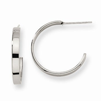 Stainle Steel 20mm Diameter J Hoop Post Earrings