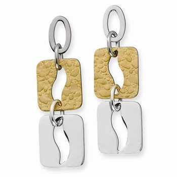 Stainle Steel Yellow IPG-plated Sqare Link Earrings