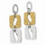 Stainle Steel Yellow IPG-plated Sqare Link Earrings