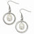 Stainle Steel Circle with Freshwater Cultured Pearl Dangle Earrings